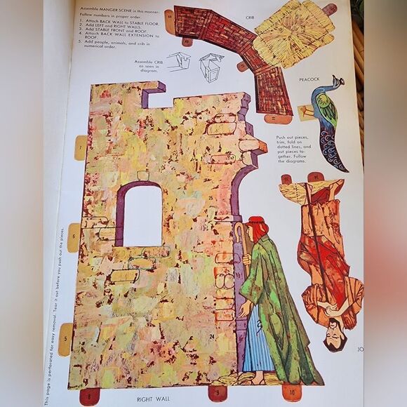 Vintage 1963 Whitman Publishing Co. Manger Scene Punch Out - Picture 6 of 11